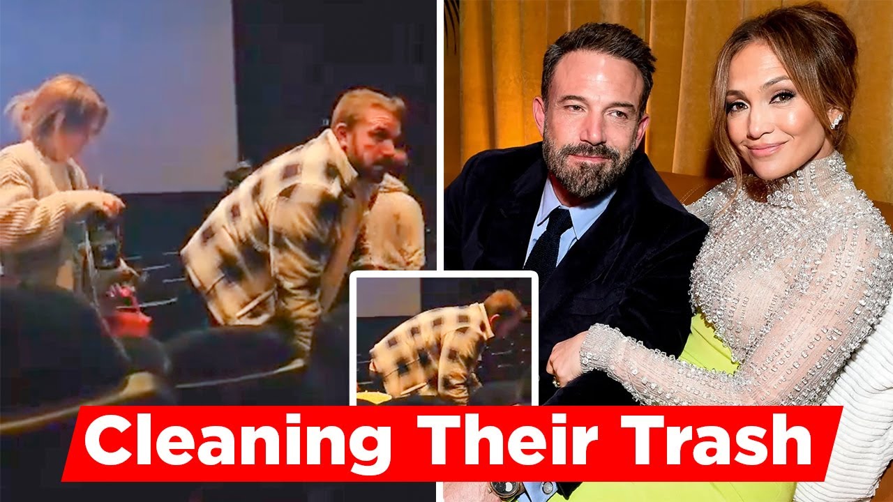Jennifer Lopez And Ben Affleck Cleaning Up Their Trash After Watching Dune 2 In Theater
