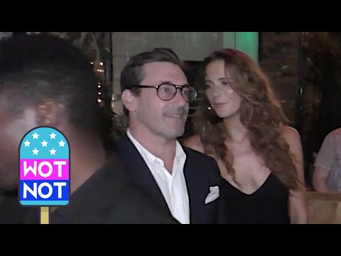 Jon Hamm and Girlfriend Anna Osceola Wait To Be Seated For Dinner