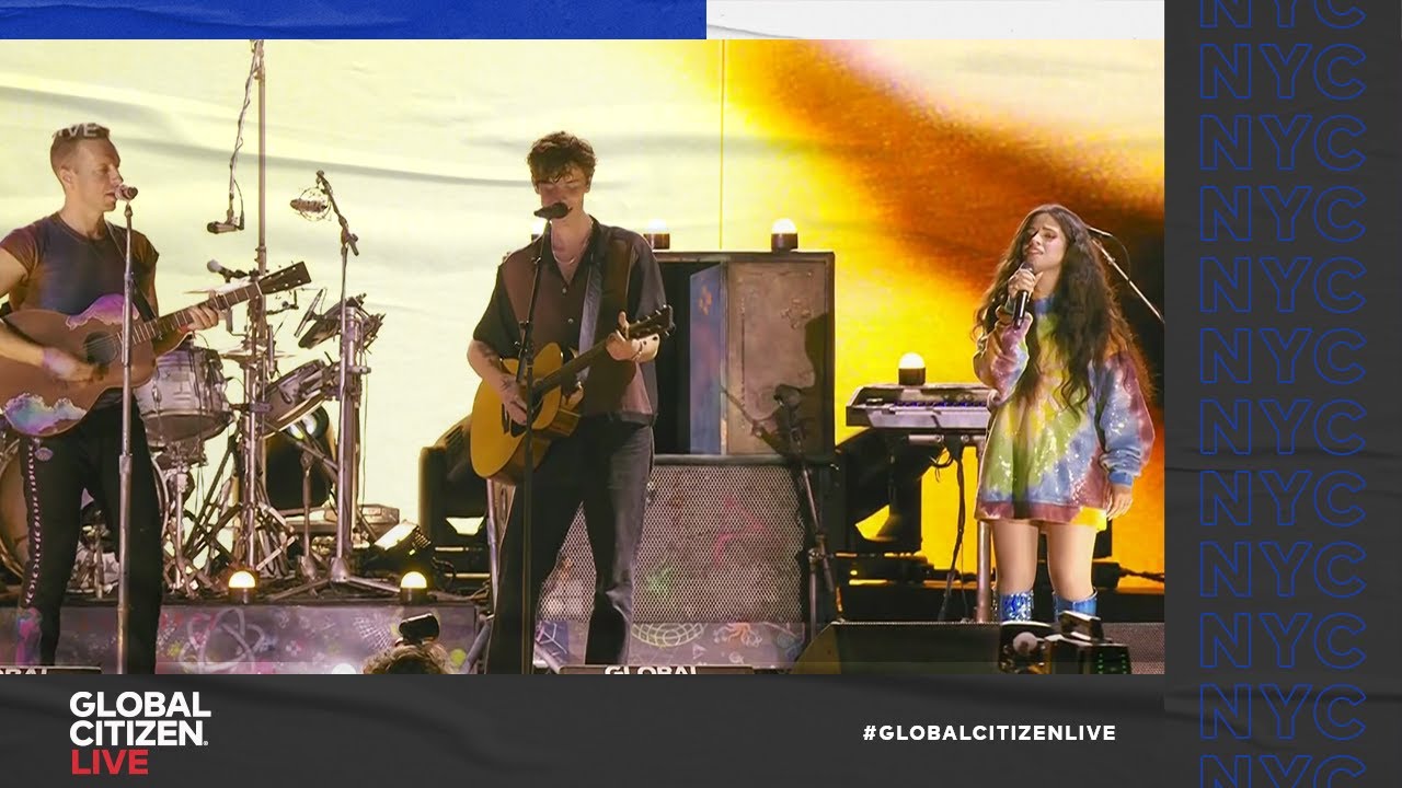 Coldplay - "Yellow" Live Performance Feat. Camila Cabello and Shawn Mendes | Global Citizen Live