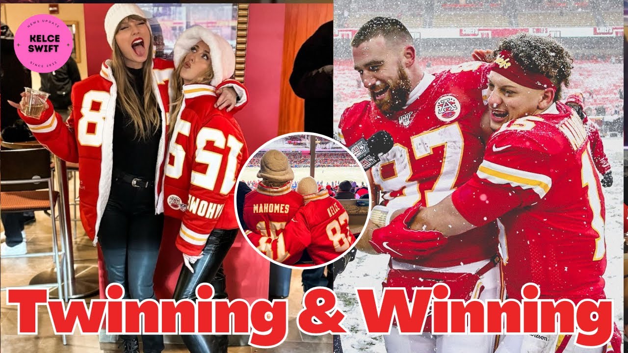 SWEET MOMENTS of Taylor Swift, Travis Kelce, Patrick & Brittany HUGGING, TWINNING & WINNING