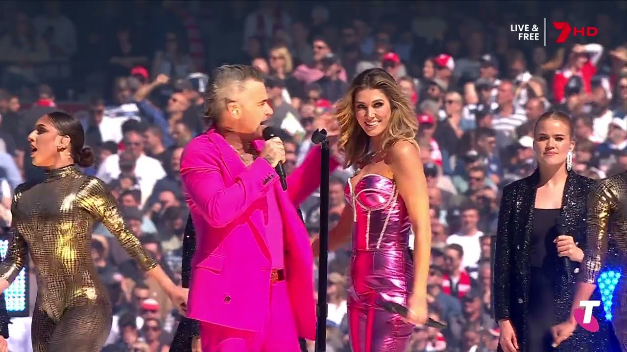 2022 AFL GRAND FINAL ROBBIE WILLIAMS AND DELTA GOODREM