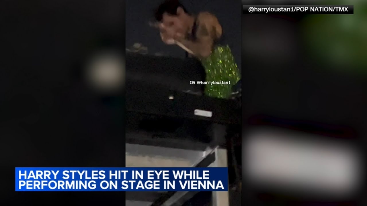 Harry Styles hit in eye with object while performing at Vienna concert