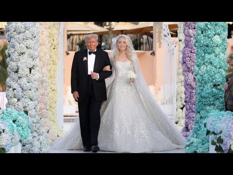 Donald Trump's daughter/ moving down the aisle/Tiffany Trump & Michael Boulos wedding ceremony/video