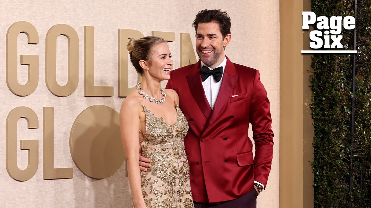 Divorce or weather chat? Fans debate what John Krasinski said to Emily Blunt in Golden Globes video