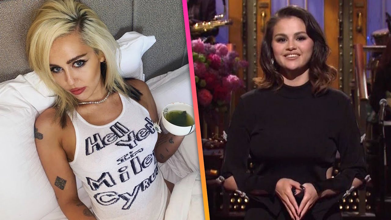 Miley Cyrus REACTS to Selena Gomez's SNL Impression