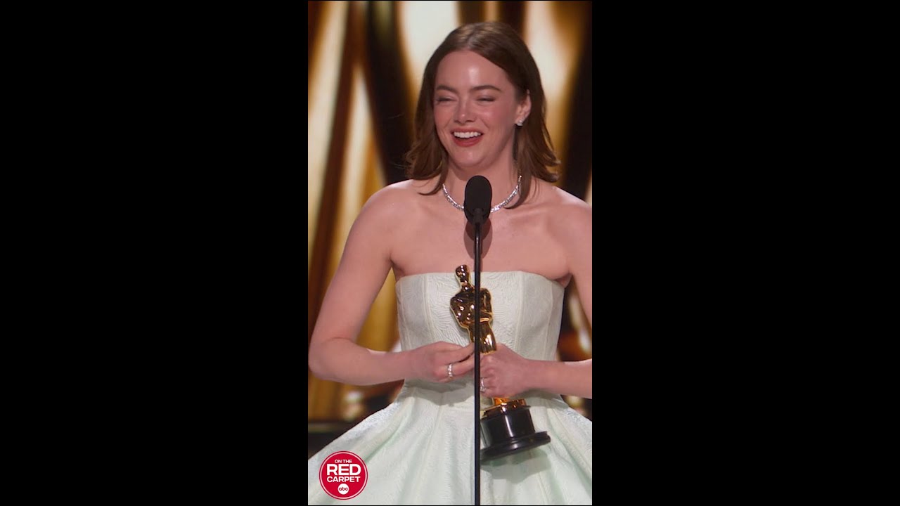 Emma Stone ends her emotional acceptance speech with Taylor Swift lyric to her daughter