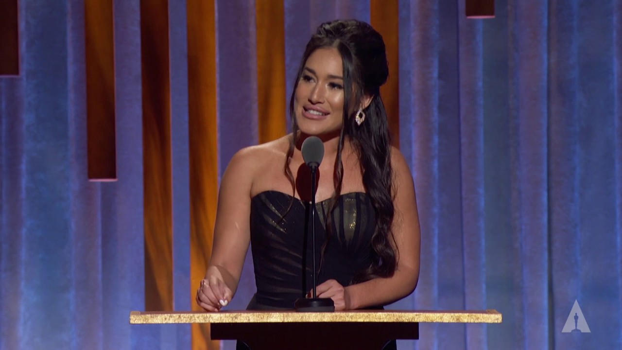 Q'orianka Kilcher honors Wes Studi at the 2019 Governors Awards