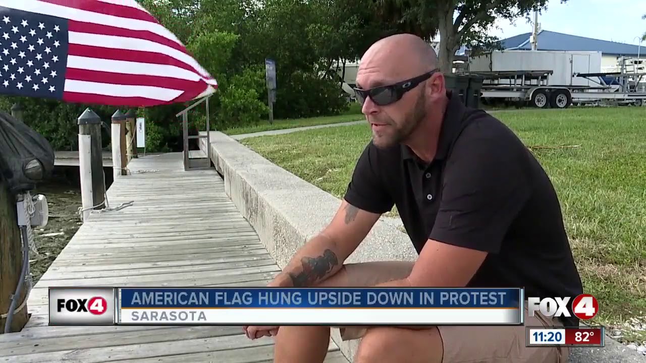 Veteran flies American flag upside down to signal distress for Florida waters