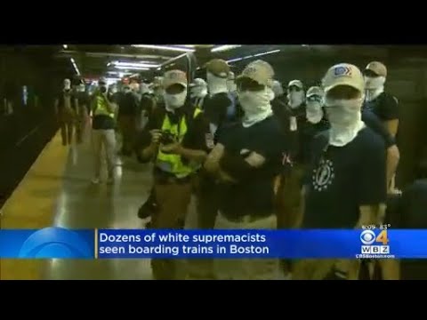 Dozens of white supremacists in group called Patriot Front seen marching through Boston