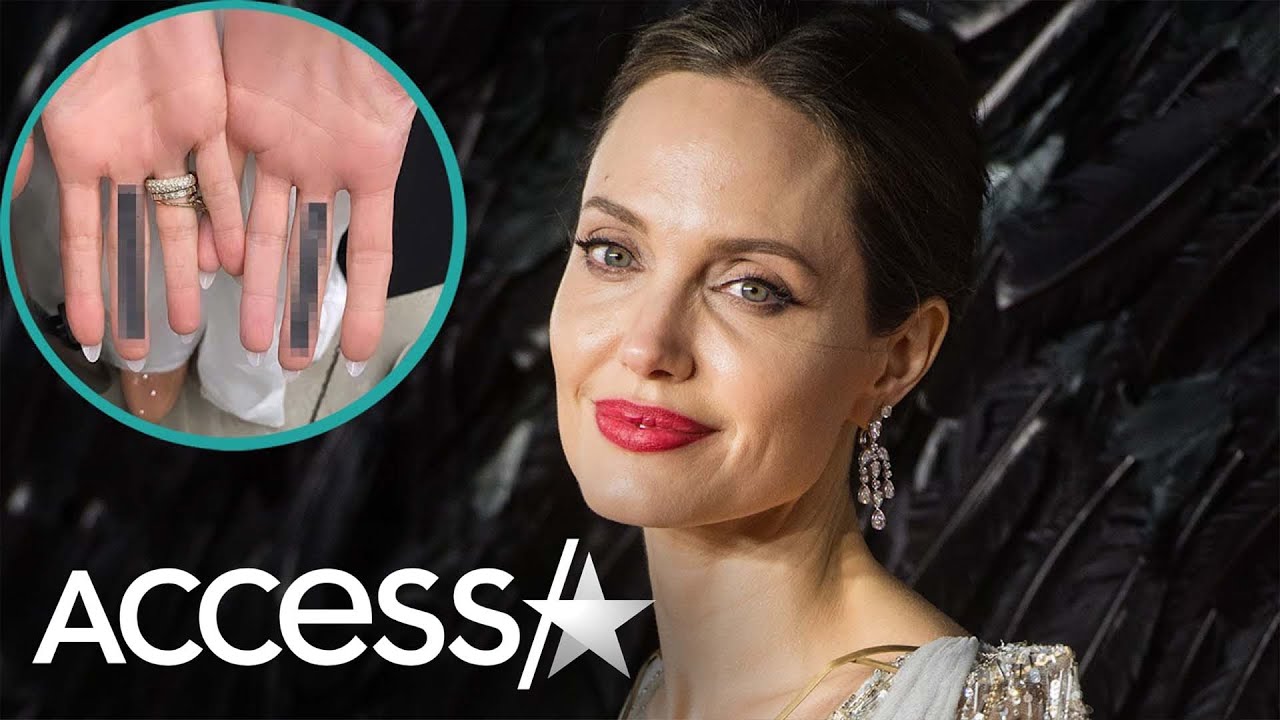 Angelina Jolie Gets MYSTERY Tattoo On Her Middle Fingers