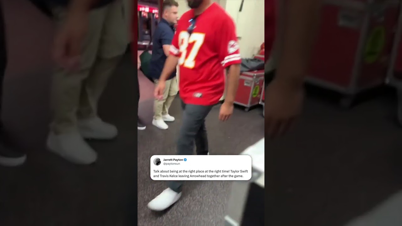 Travis Kelce and Taylor Swift spotted together after the Chiefs' win 🙌 (via @paytonsun/X) #shorts