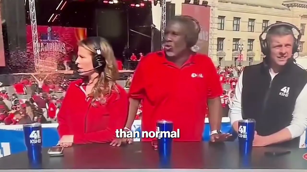 Moment reporters realize they’re in midst of Chiefs parade shooting captured during live broadcast