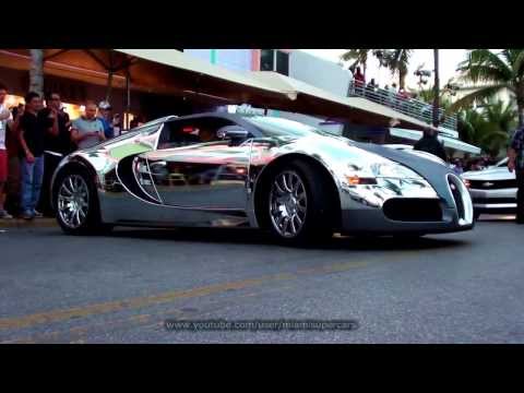 Bugatti Veyron from Flo Rida's music video driving on Ocean Drive in Miami Beach Florida