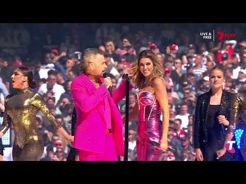 2022 AFL GRAND FINAL ROBBIE WILLIAMS AND DELTA GOODREM