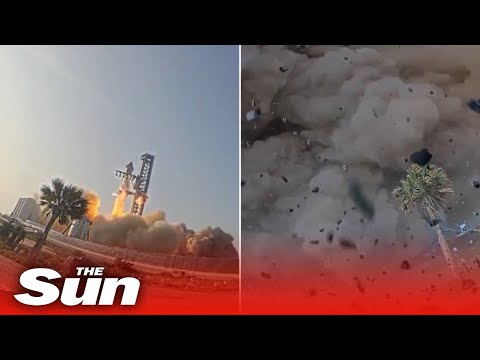 Car gets hit by debris and engulfed in smoke during SpaceX launch