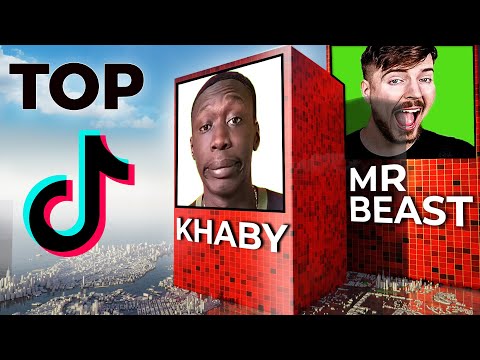 🎵MOST followed TIKTOK accounts comparison in 3D (Top TIKTOKERS comparison )