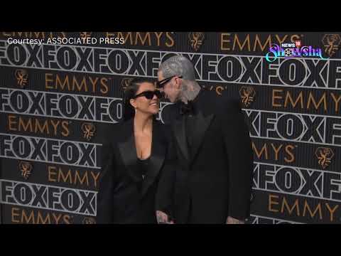 Kourtney Kardashian & Travis Barker Make Out On Emmys Red Carpet Wearing Matching Black Suits