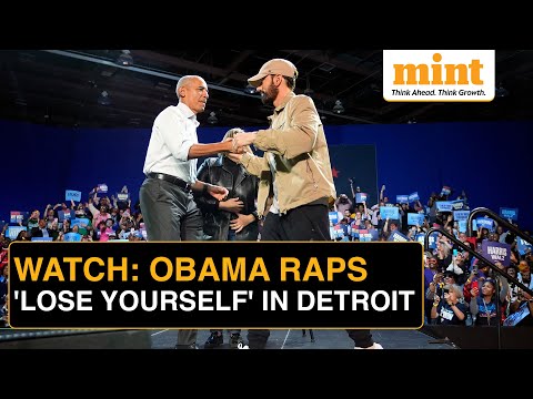 Watch Barack Obama Rap 'Lose Yourself' after Eminem Welcomes Him In Detroit Rally For Kamala Harris