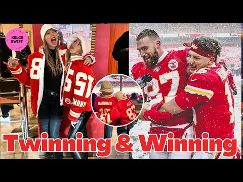 SWEET MOMENTS of Taylor Swift, Travis Kelce, Patrick & Brittany HUGGING, TWINNING & WINNING
