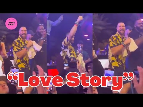 Travis Kelce’s Crazy DANCE move to Taylor Swift’s ‘Love Story’ with the Chiefs in Vegas Party