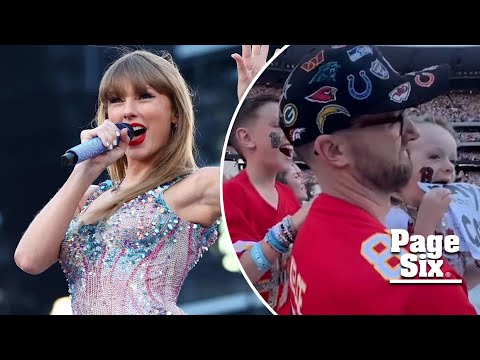 Watch Taylor Swift react to fans wearing Travis Kelce jerseys to Eras Tour concert