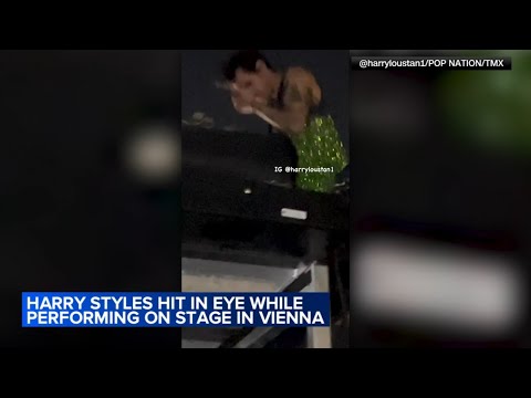 Harry Styles hit in eye with object while performing at Vienna concert