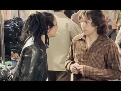 Tom Holland & Sasha Lane Filming an Intense Scene On The Set of "The Crowded Room"
