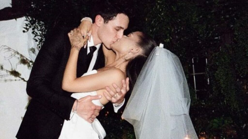 Ariana Grande and Dalton Gomez at their wedding