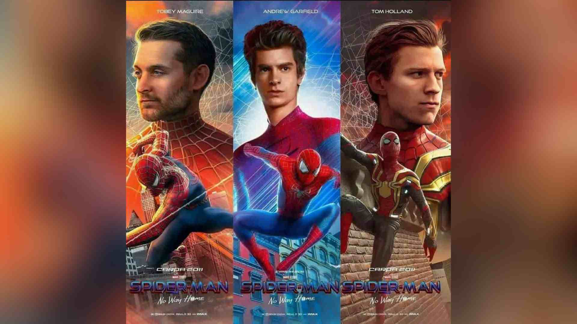 Spider-Man actors Andrew Garfield,Tom Holland and Tobey Maguire