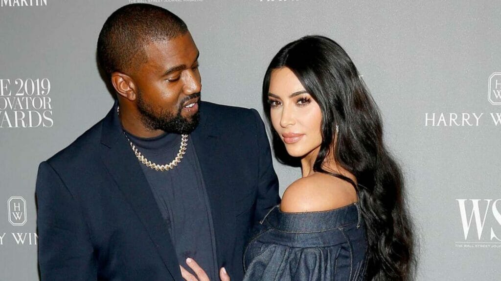 Kanye West and Kim Kardashian 