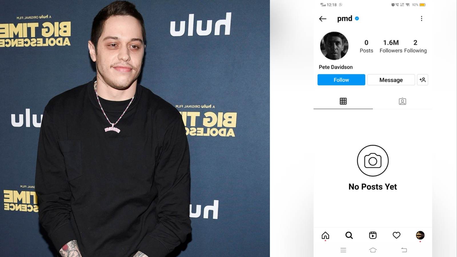 Pete Davidson returns on Instagram