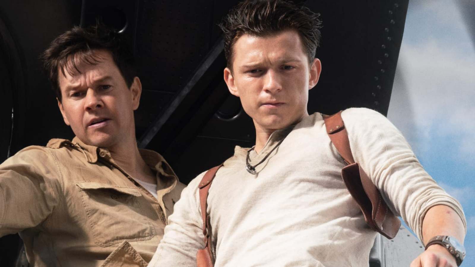 Tom Holland and Mark Walhberg in Uncharted