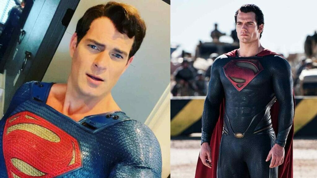 Brad Abramenko and Henry Cavill in Superman suit 