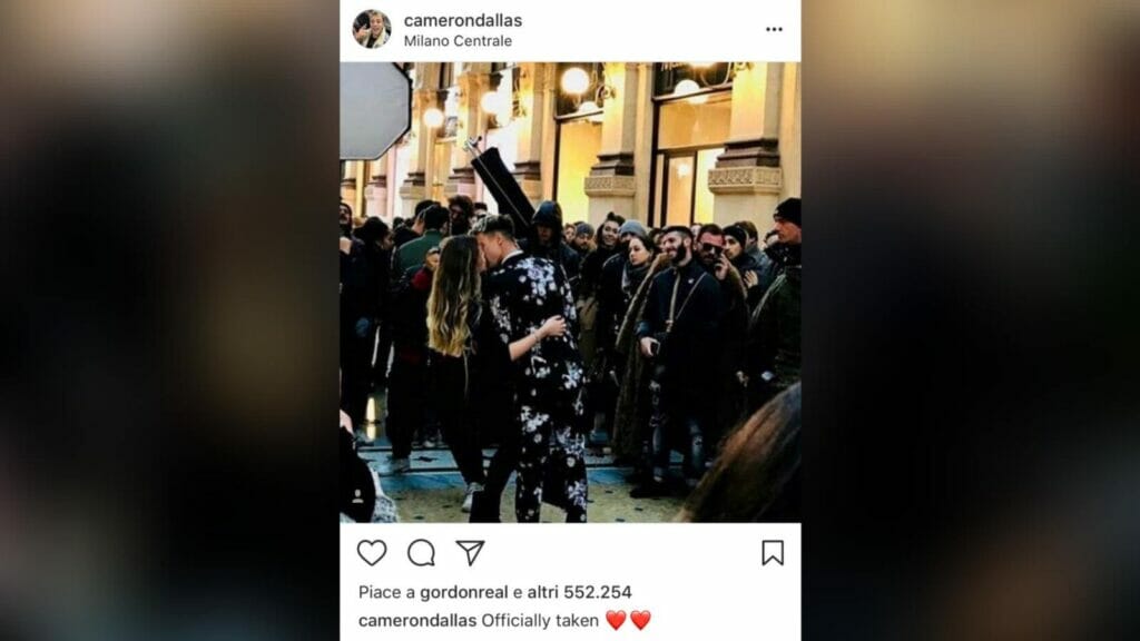 Cameron Dallas with Giorgia Caldarulo in a Now Deleted Instagram Post 