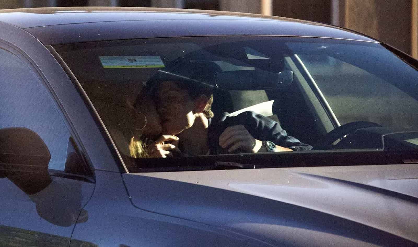 Tom Holland and Zendaya kissing at red light