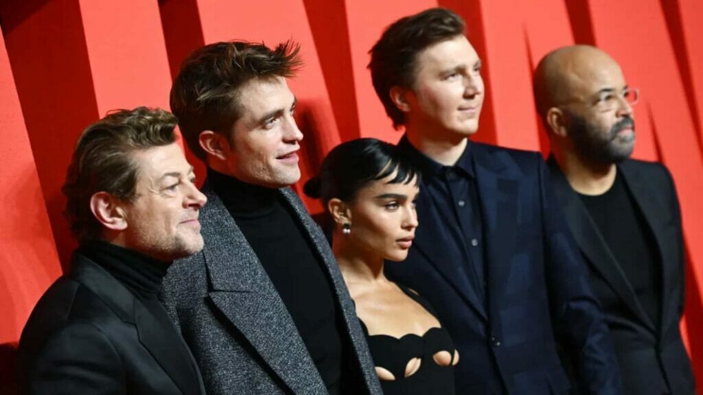 Andy Serkis, Robert Pattinson, Zoe Kravitz, Paul Dano and Jeffrey Wright attend "The Batman" special screening at BFI IMAX Waterloo on February 23, 2022 in London, England. 