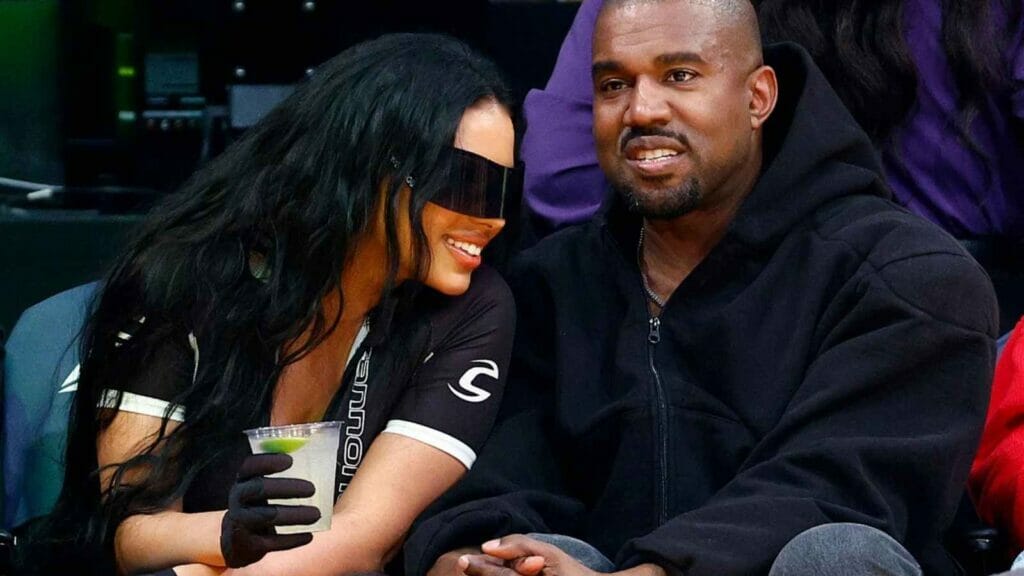 Kanye West and Chaney Jones at the Courtside
