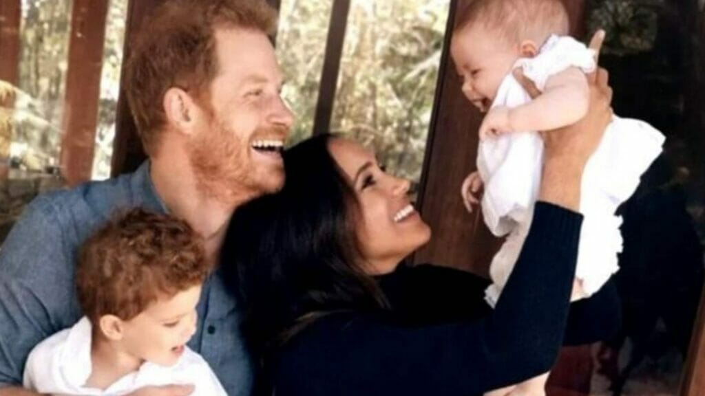 Meghan Markle and Prince Harry with their Children