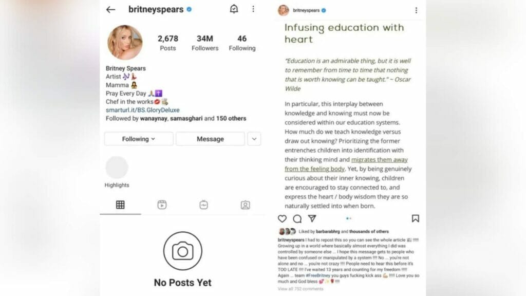 Britney Spears's Instagram Post
