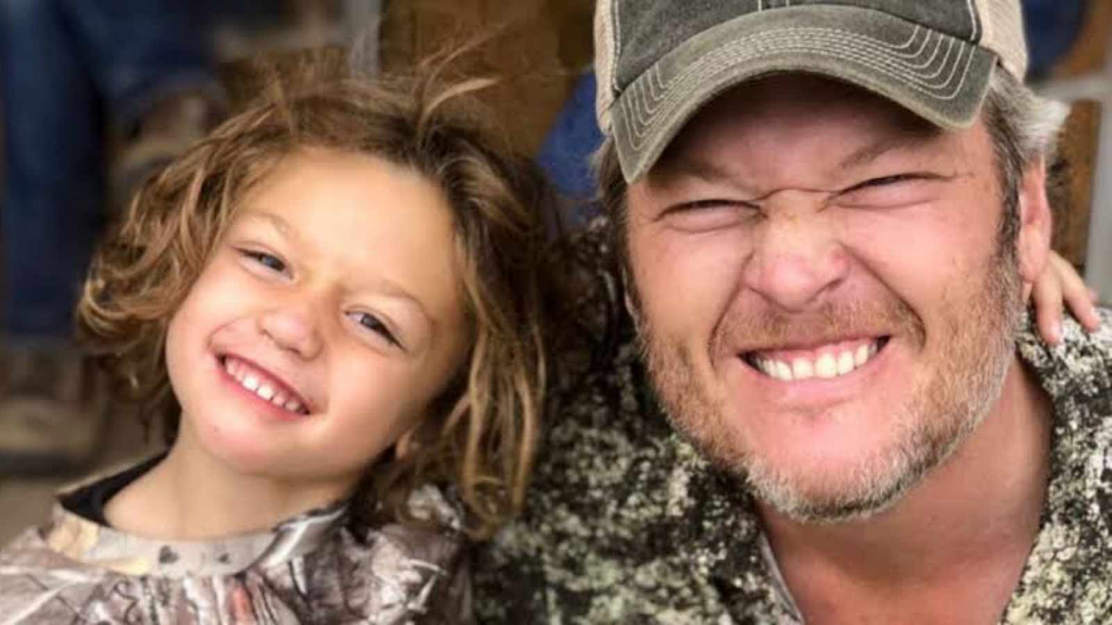 Blake Shelton with Gwen's little one