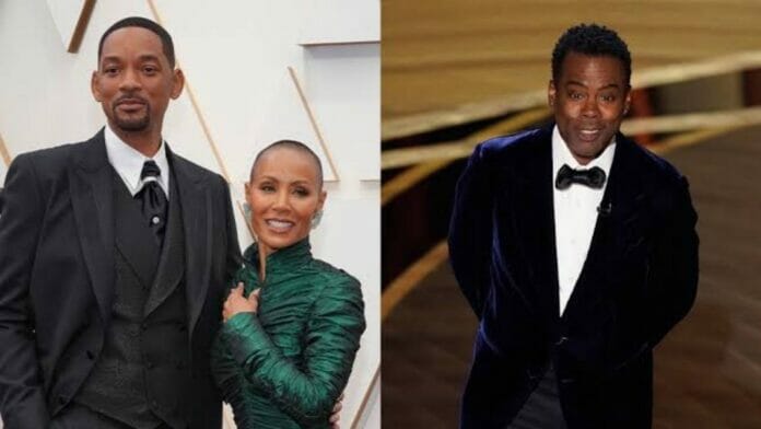 Will Smith, Jada-Pinkett Smith, & Chris Rock at Oscars 2022