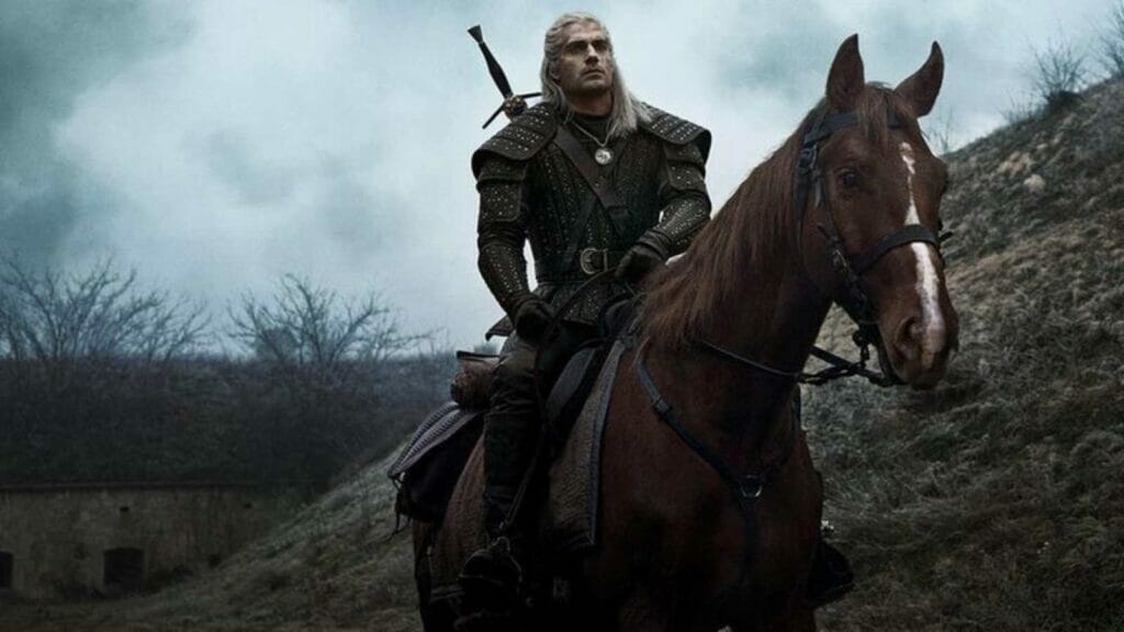 Henry Cavill With Roach Horse in The Witcher