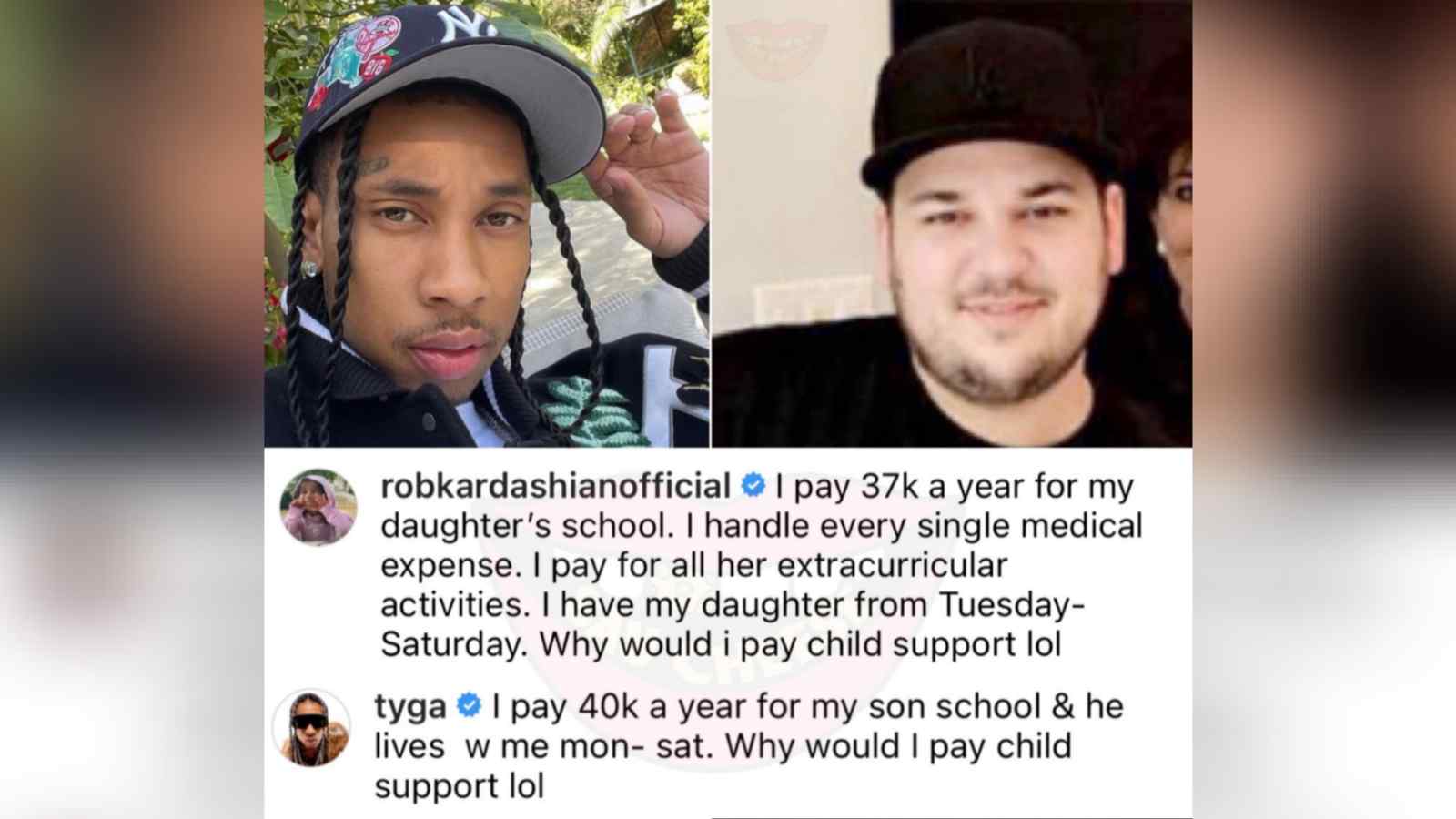 Tyga & Rob Kardashian commented on the claims made by Blac Chyna