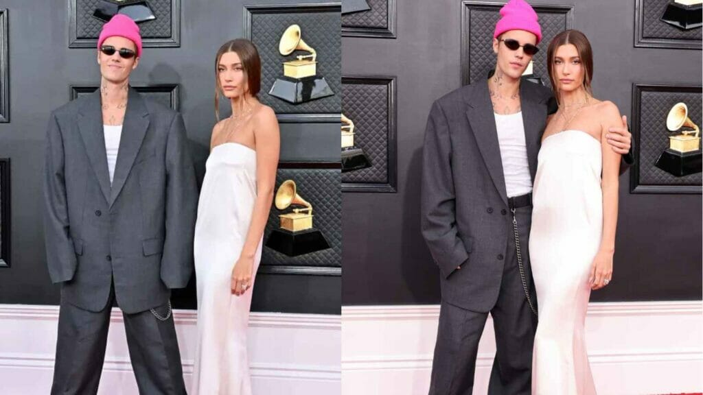 Justin Bieber And Hailey Bieber at Grammys 2022