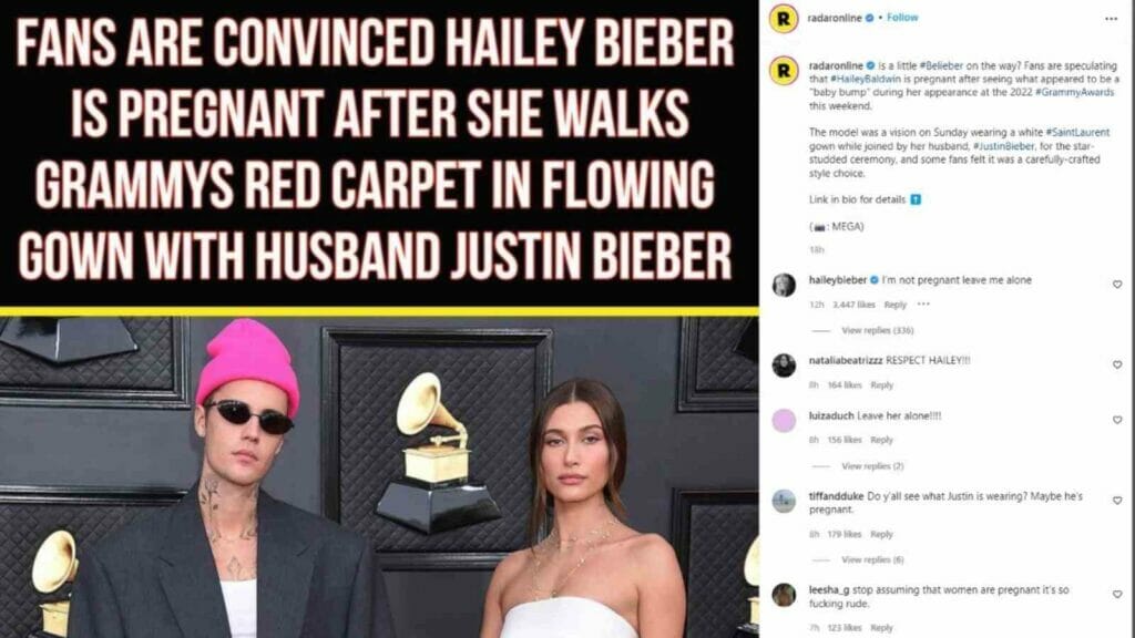 Speculation On Hailey's Pregnancy In An Instagram Post 