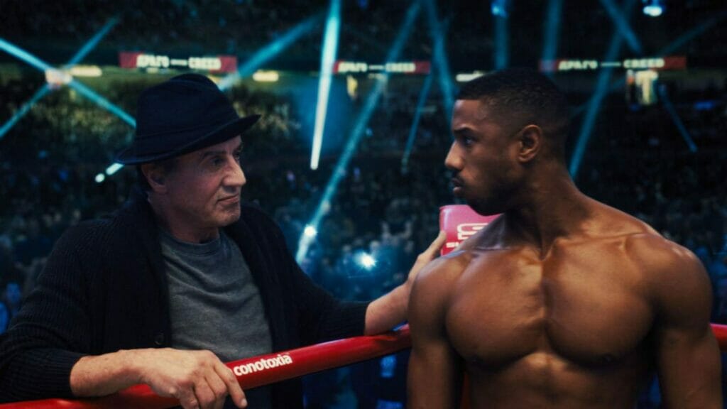 Sylvester Stallone and Michael B. Jordan in Creed 2 