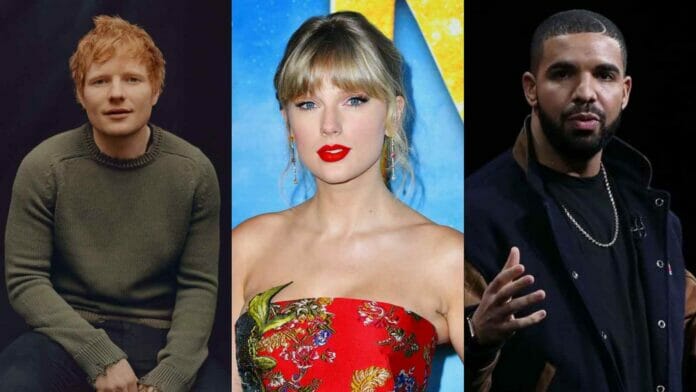 Study states Ed Sheeran, Taylor Swift, and Drake as the worst offenders of substance reference in their songs