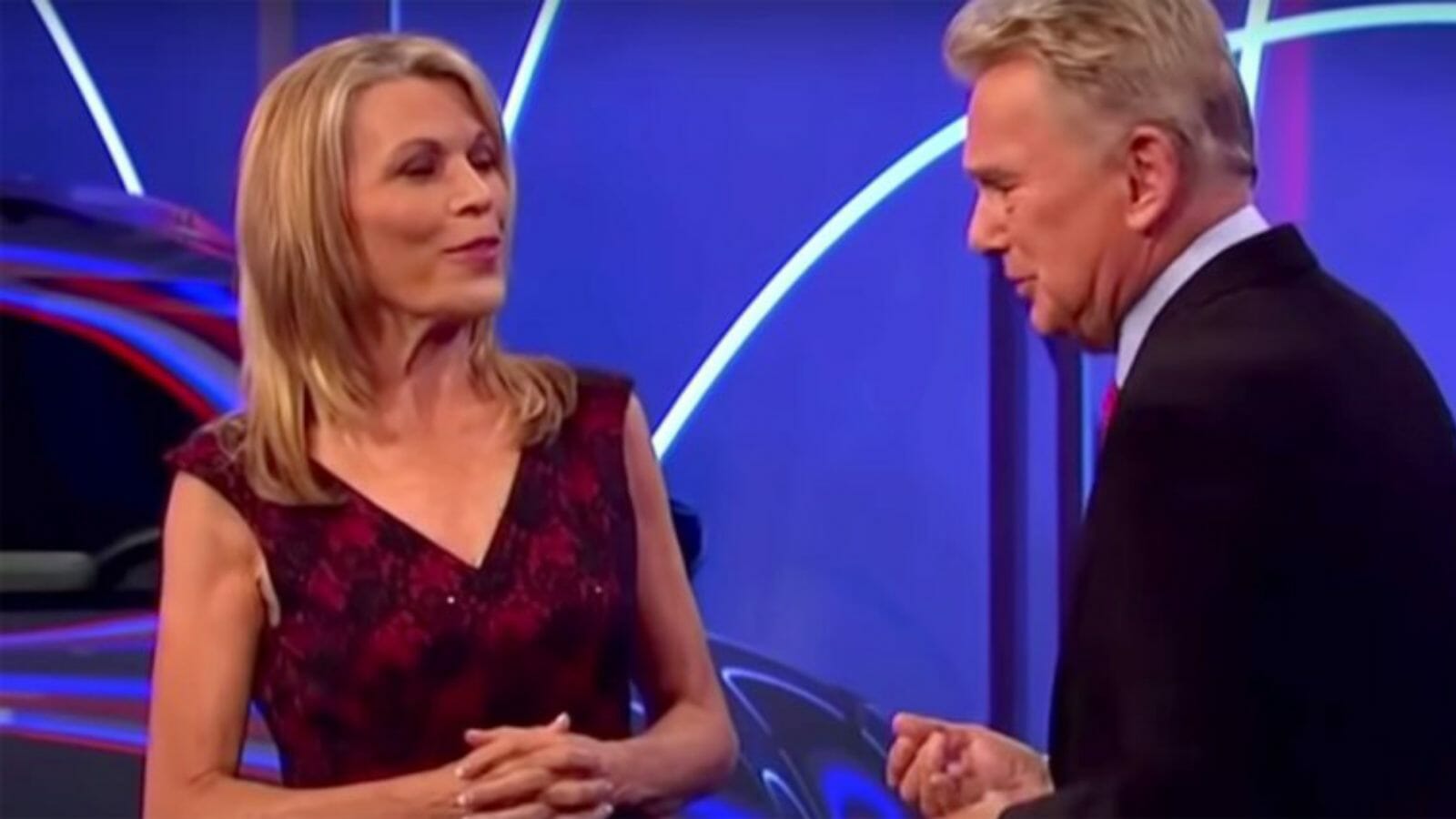 Vanna White and Pat Sajak on the show
