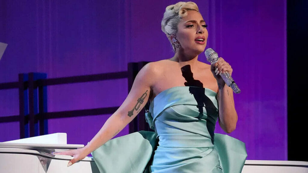Lady Gaga performing at Grammys 2022
