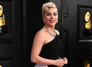 Lady Gaga at Grammys 2022 red carpet